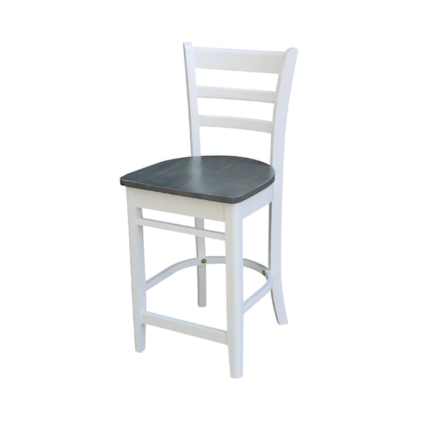 International Concepts Emily CounterHeight Stool, 24" Seat Height, White/Heather Gray S05-6172 - main